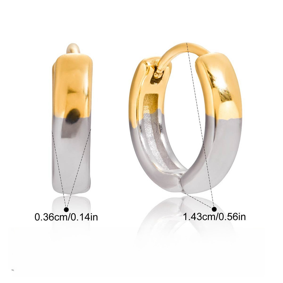 18K gold lightweight luxury and high-end hoop earrings/ear clips Vera Lux