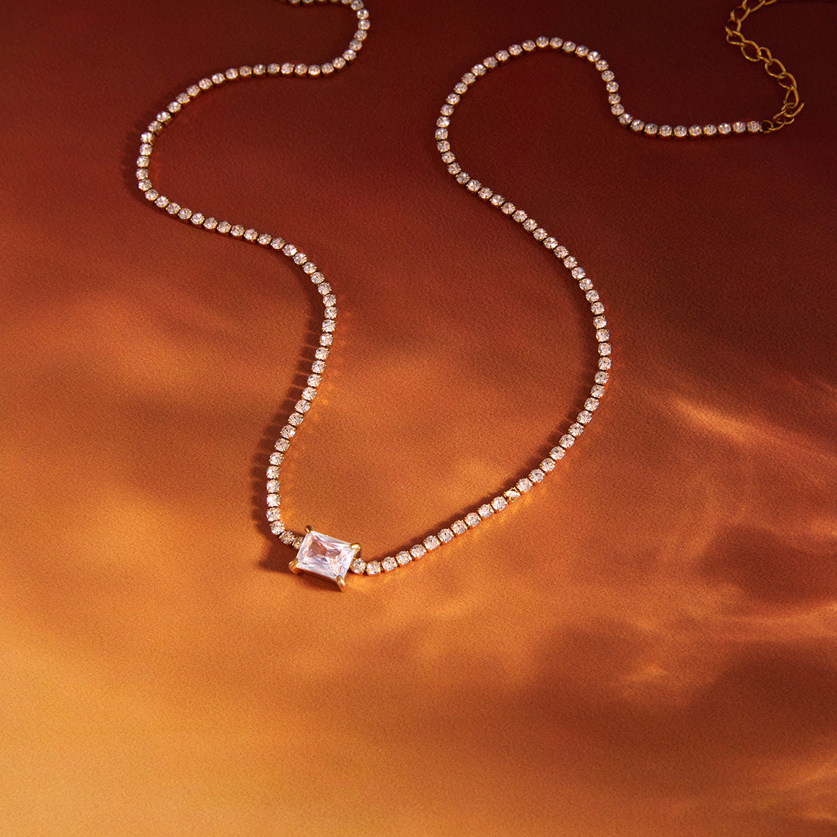 Stainless Steel Zircon Cross Necklace Vera Lux