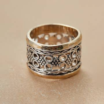 Retro Distressed Wide-ring Versatile And Easy To Match Vera Lux