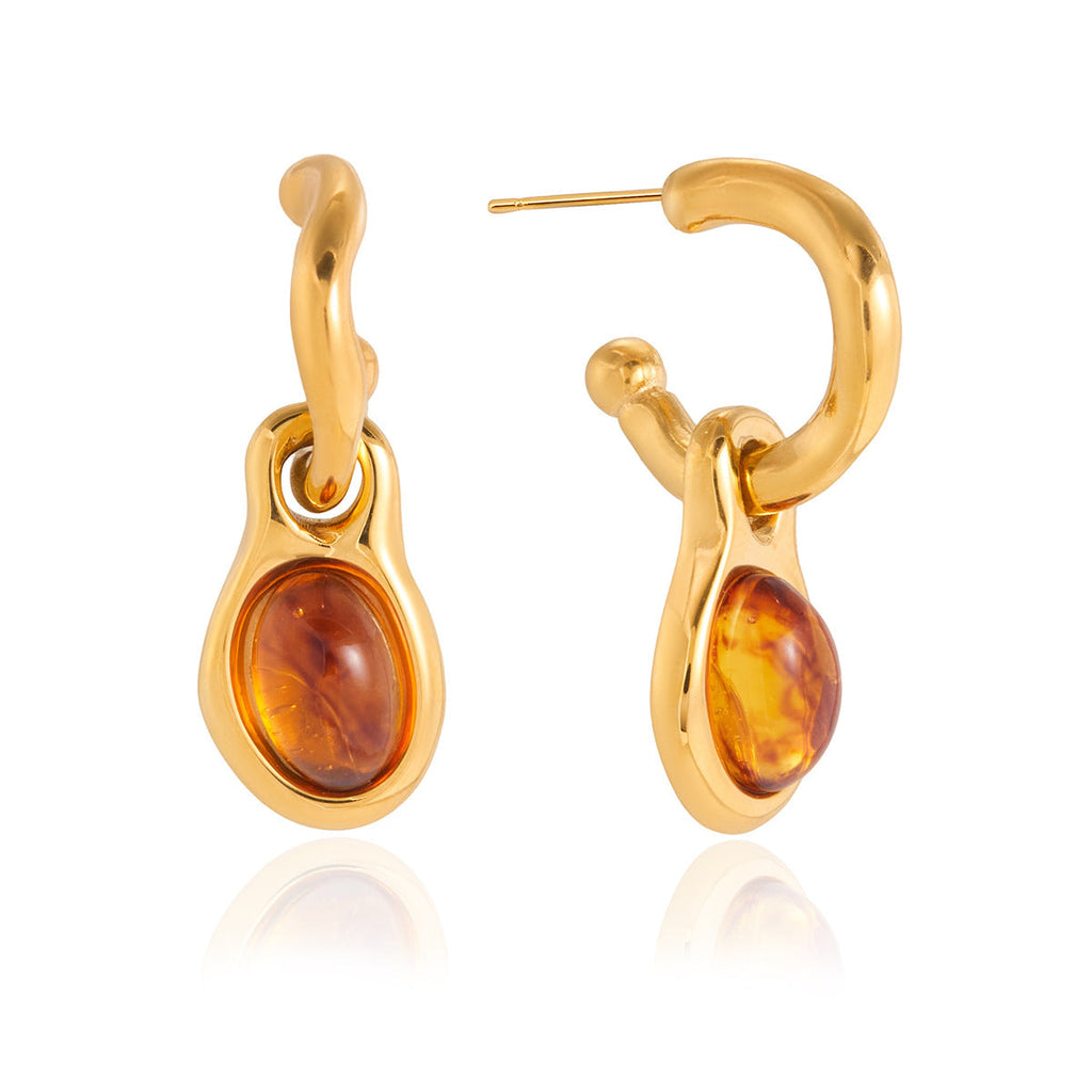 Amber Resin Geometric Drop Earrings Vera Lux