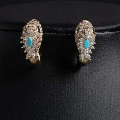 S925 Silver Needle Zircon Snake Stud Earrings Vera Lux