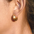 Chunky Stainless Steel C Hoop Earrings Vera Lux