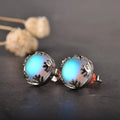 Elegant Round Moonstone Earrings For Women Vera Lux