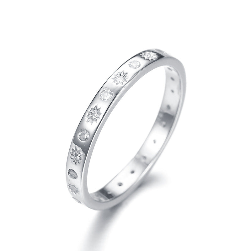 Hollow Dot Zircon Sterling Silver Ring Vera Lux