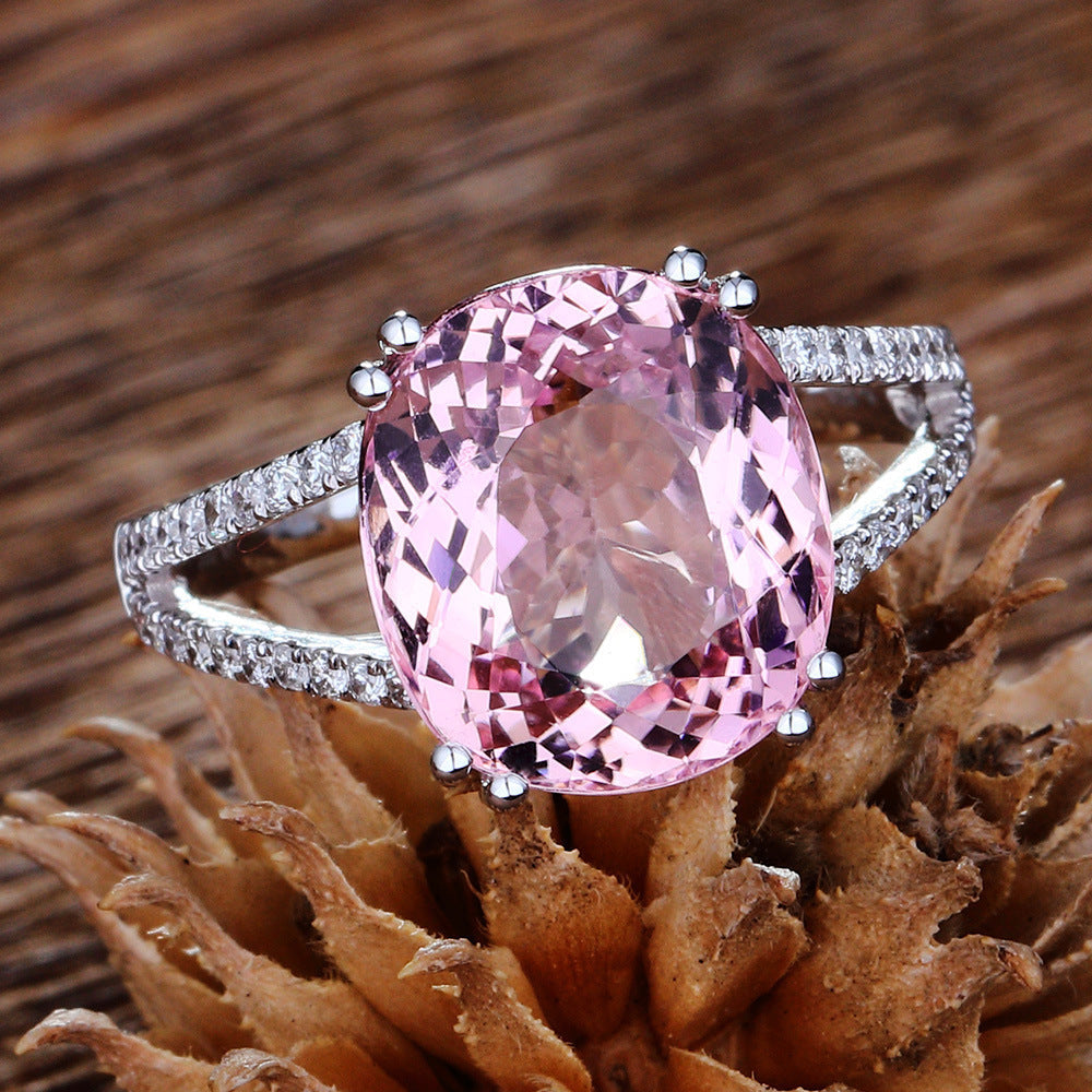 New European  American Fashion Engagement Ring,  Tourmaline Inlaid Jewelry Vera Lux