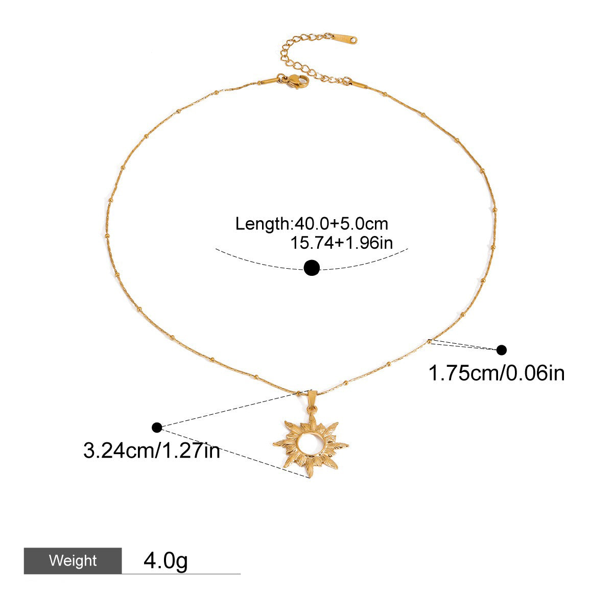 18K Gold Geometric Design Trendy Personality Necklace Vera Lux