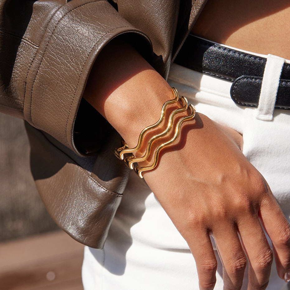 18K gold wave bracelet Vera Lux
