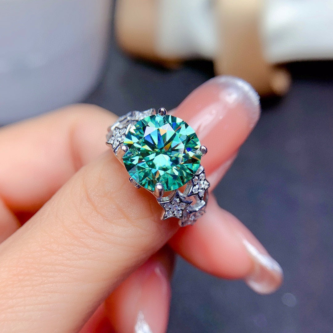 Luxury Milky Way Micro-Set Color Gemstone Ring Vera Lux