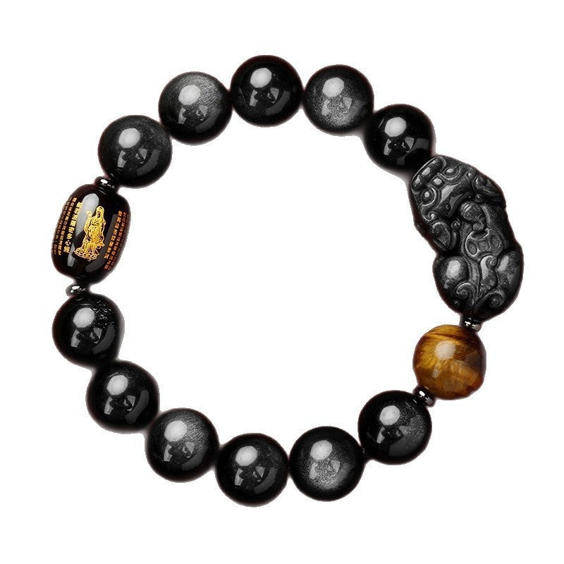Natural Obsidian Wealth-Attracting Pi Xiu Bracelet Vera Lux