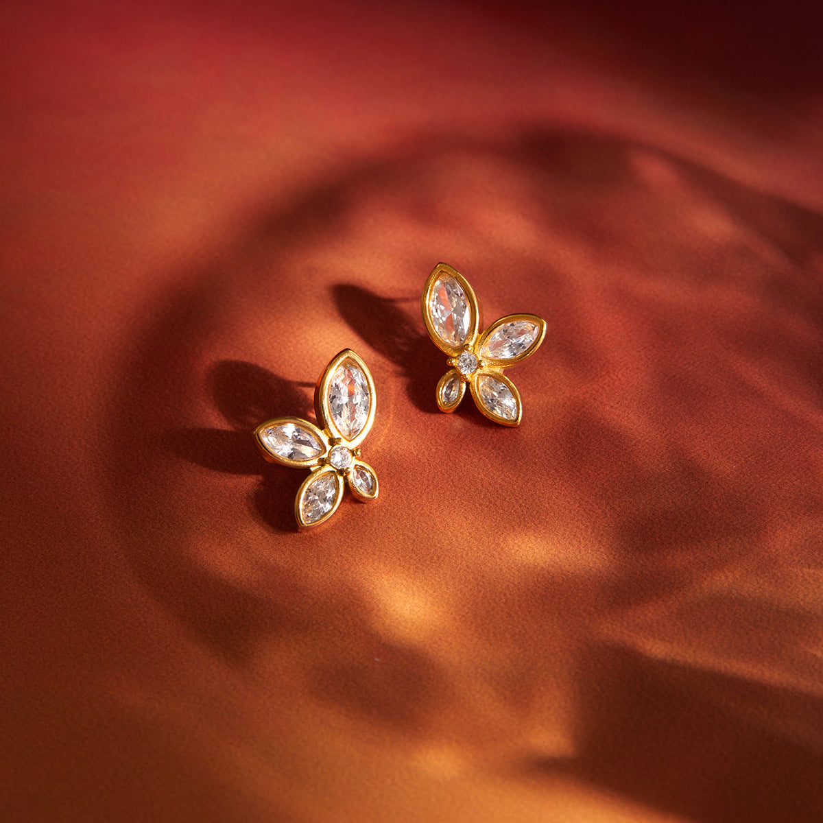 White Flower Zircon Stud Earrings Vera Lux