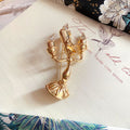 Western Court Retro Chandelier-Style Gold Brooch Vera Lux