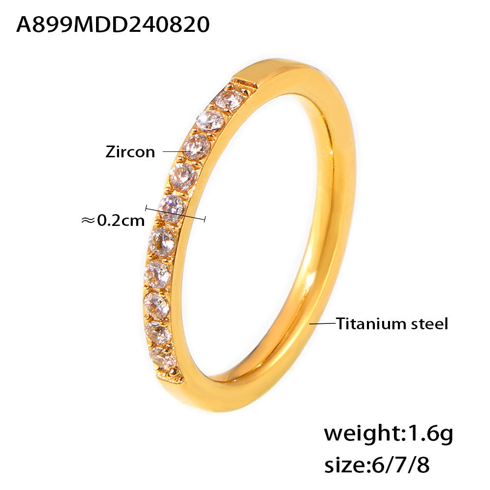 European And American-style Zircon Petite Ring Stackable Vera Lux