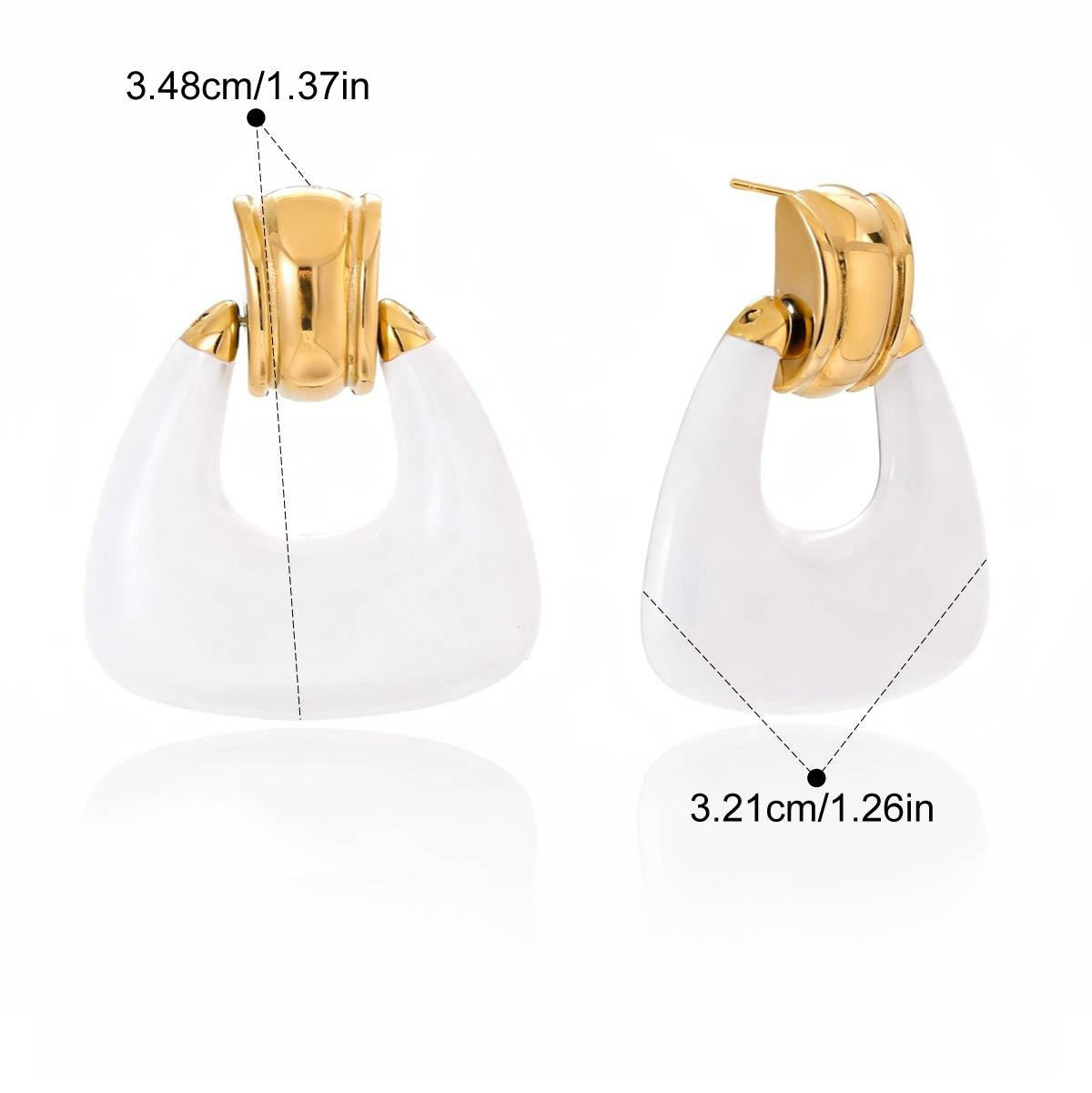 18K gold lightweight luxury enamel stud earrings Vera Lux