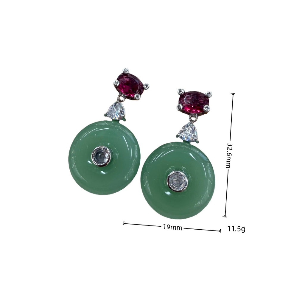 New Chinese-style Peace Pendant Traditional Chinese Style Zircon-Embellished Earrings Vera Lux