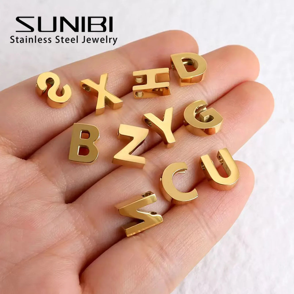 Stainless Steel Initial Heart Charm for Jewelry Silver Plated Letter Name Pendant for Women Wholesale Alphabet A-Z Jewelry Gift Vera Lux