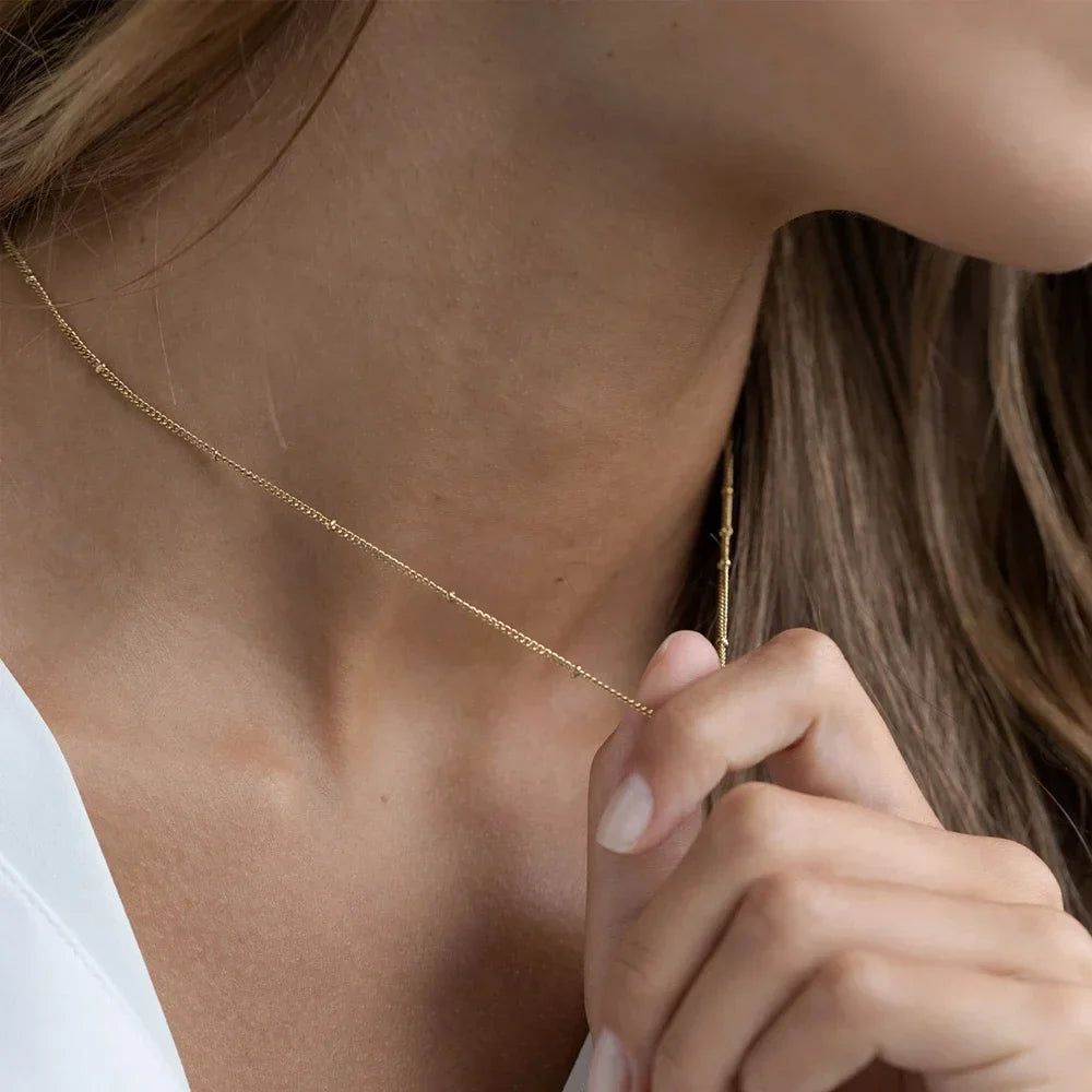 SUNIBI Gold Color Stainless Steel Chain Choker Necklace Women Chain Necklace Sets for Women Gift Jewelry Wholesale Vera Lux