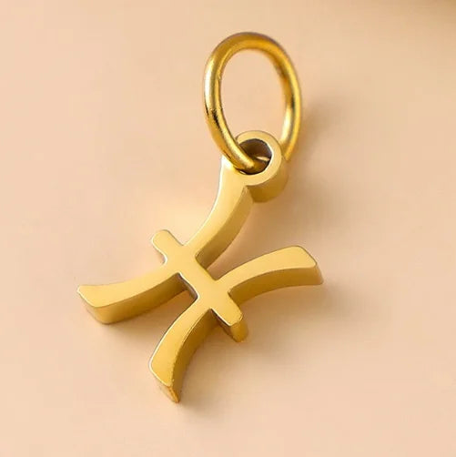 10PCS Stainless Steel Star Zodiac Sign 12 Constellation Pendant Accessories for Necklace Women Man Jewelry Gifts Wholesale Vera Lux