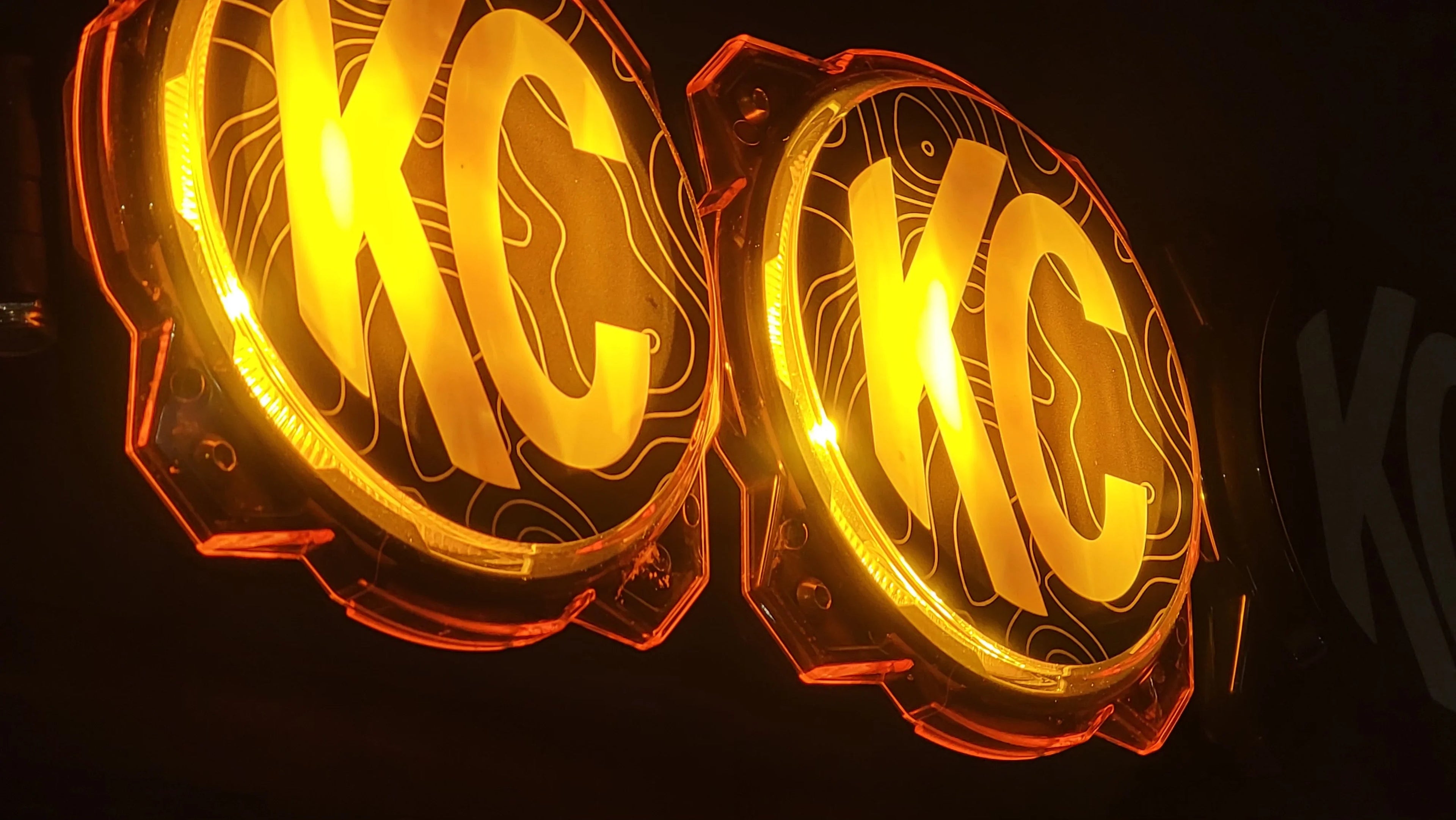 KC HiLITES Pro6 / Titan Gravity Light Cover Topo Overlays (Pair) - Universal StickerFab