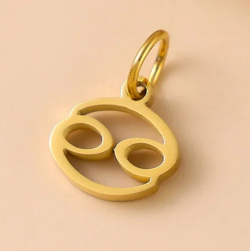 10PCS Stainless Steel Star Zodiac Sign 12 Constellation Pendant Accessories for Necklace Women Man Jewelry Gifts Wholesale Vera Lux