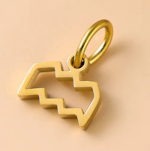 10PCS Stainless Steel Star Zodiac Sign 12 Constellation Pendant Accessories for Necklace Women Man Jewelry Gifts Wholesale Vera Lux