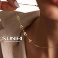 SUNIBI Custom Name Necklace for Woman 26 Letter Plain Pendant Choker Charm Patchwork Gold Color Necklace Women Fine Jewelry Gift Vera Lux
