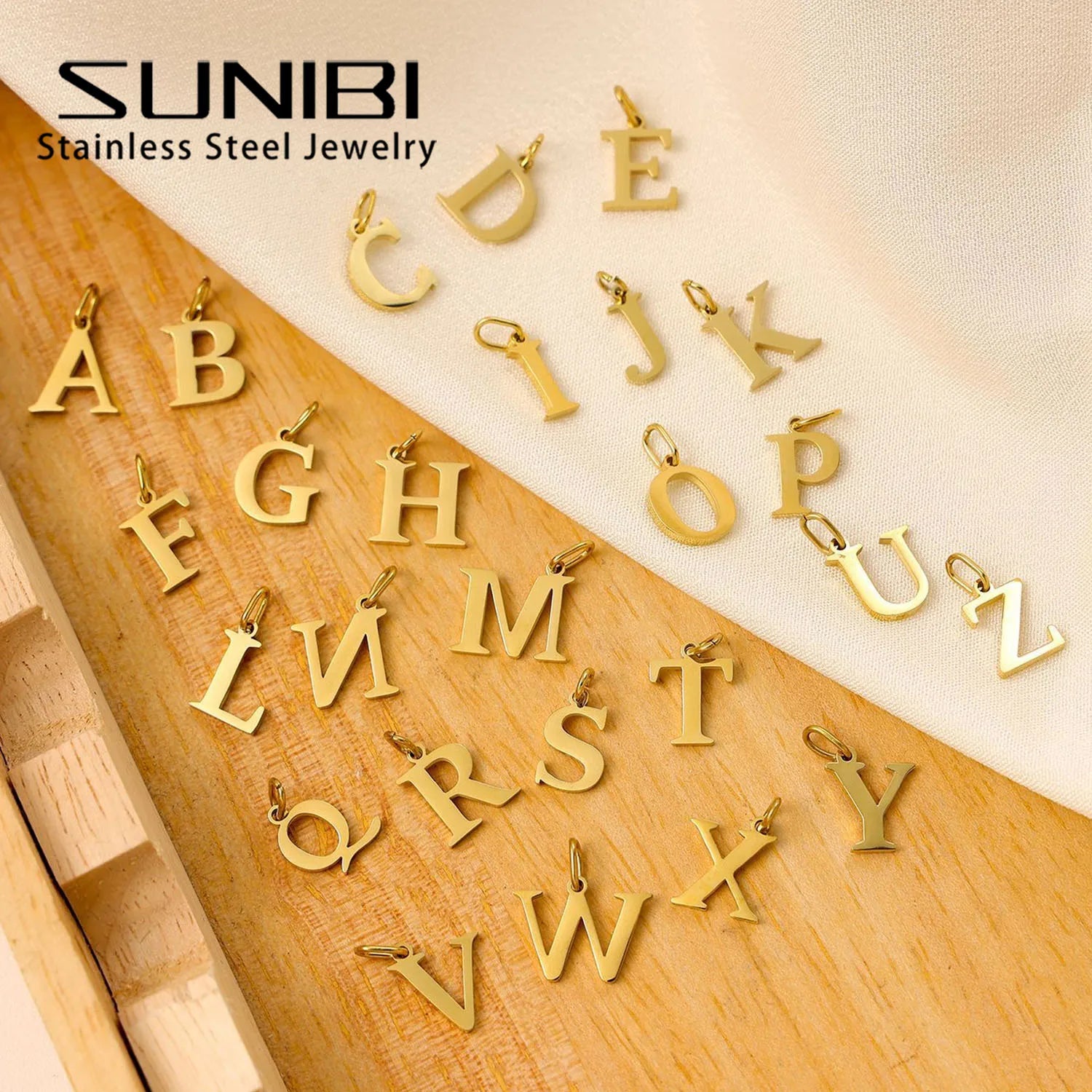 10PCS 26 Letters Stainless Steel Cut Alphabet Pendant for DIY Woman Necklace Ladies Jewelry Accessories Wholesale Dropshipping Vera Lux