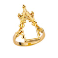 Stainless Steel Magic Mirror Rings For Women Gold Plated Aesthetic Wedding Ring Castle Flower Leaf Design Lighjt Luxury Jewelry Vera Lux