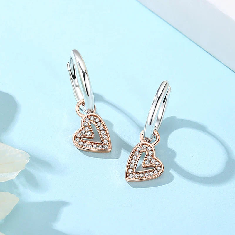 Original 925 Sterling Silver Earrings 2026 Stud Hoop Crystal Earings For Women Rose Gold Crown Heart Infinity Bee Earing Jewelry Vera Lux