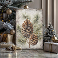 Vintage Winter Pine Cone Christmas Wall Art II Tailored Canvases