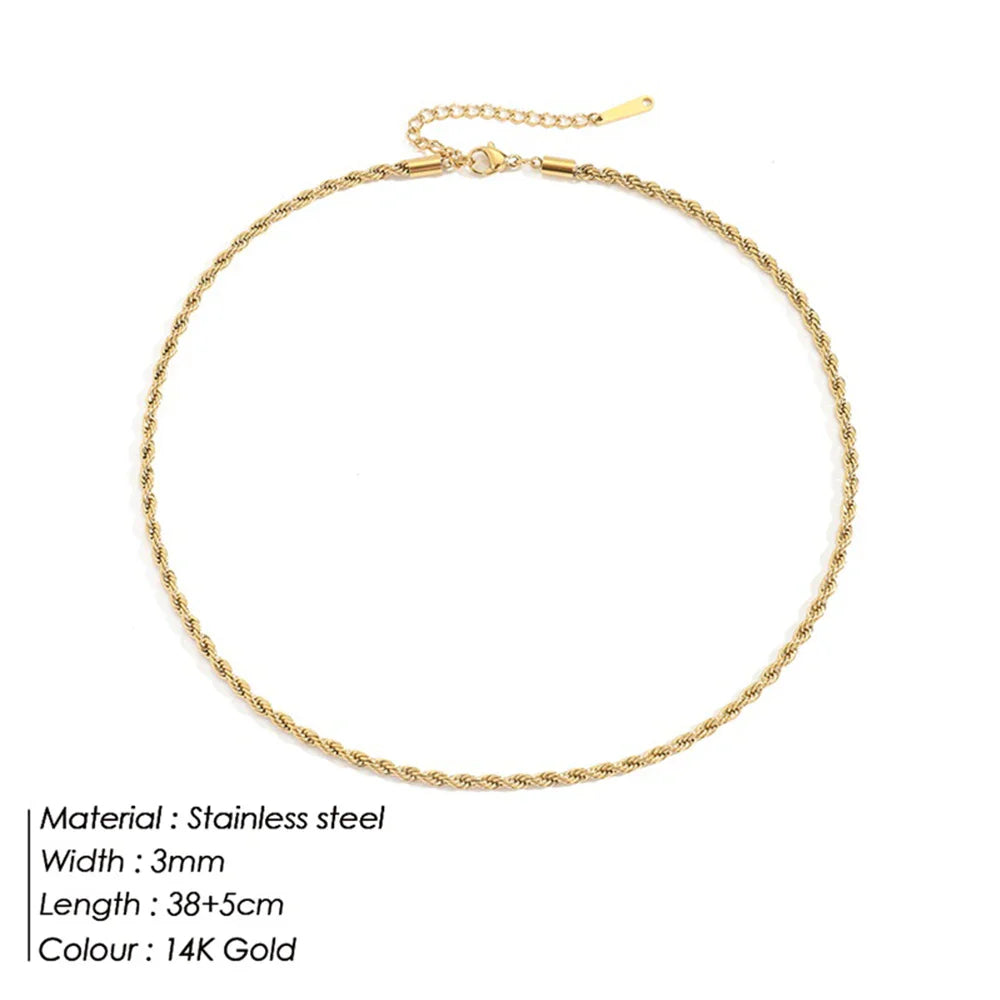 SUNIBI 316L Stainless Steel Chain Necklace for Women Gold Color Statement Choker Necklaces Do Not Fade Jewelry Wholesale Vera Lux