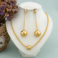 African Fashion 18K Gold Plated Jewelry Set Big Beads Earrings Chain Necklace Dubai Luxury Stud Earrings New Fashion Party Gift Vera Lux
