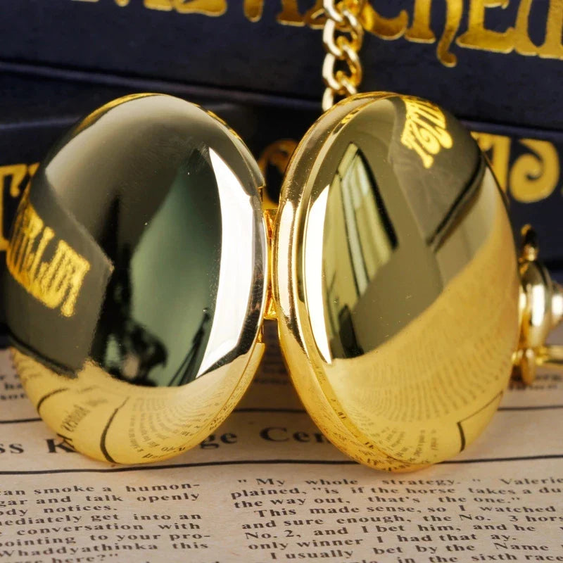 Luxury Gold Quartz Pocket Watch Gift Box Set For Family Fashion Casual Necklace Pendant Unisex Pocket&Fob Chain Watches with Box Vera Lux