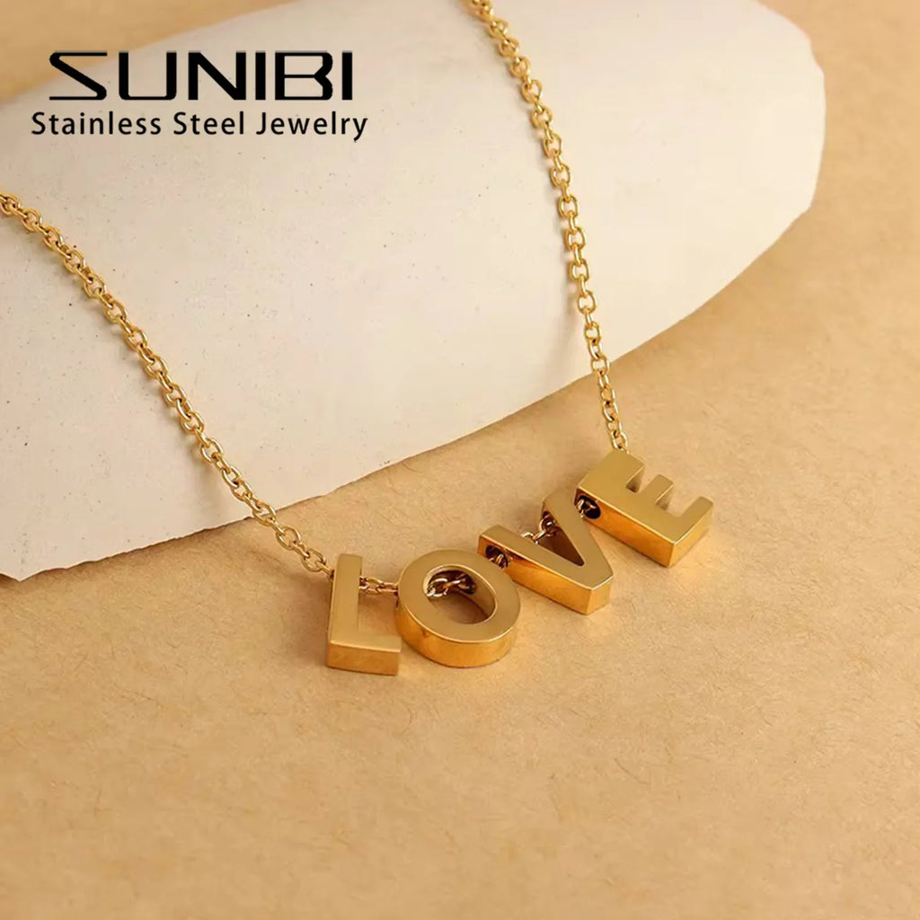 Stainless Steel Initial Heart Charm for Jewelry Silver Plated Letter Name Pendant for Women Wholesale Alphabet A-Z Jewelry Gift Vera Lux