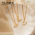 SUNIBI Stainless Steel Initial Necklace for Woman 26 Art Letters Heart DIY Pendant Necklace Gift Jewelry Wholesale Dropshipping Vera Lux
