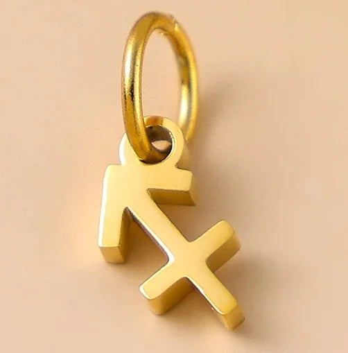10PCS Stainless Steel Star Zodiac Sign 12 Constellation Pendant Accessories for Necklace Women Man Jewelry Gifts Wholesale Vera Lux