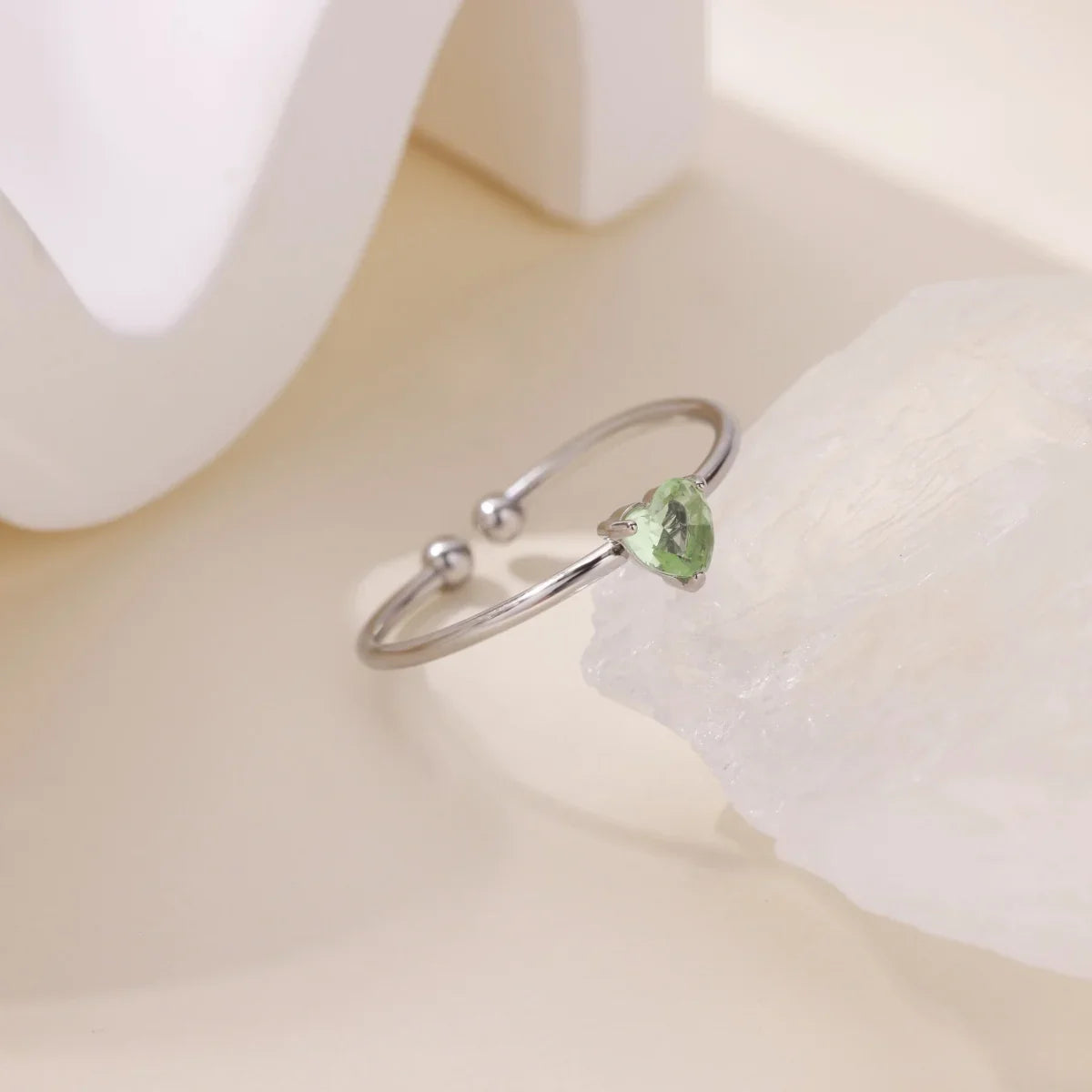 2025 Birth Colorful Cubic Zircon Heart Opening Rings For Women Fashion Dainty Stainless Steel Princess Ring Jewelry Wedding Gift Vera Lux
