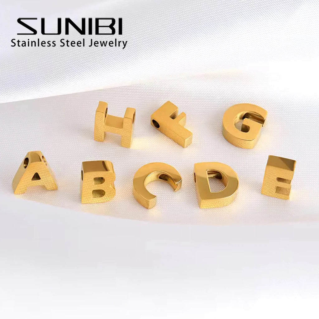Stainless Steel Initial Heart Charm for Jewelry Silver Plated Letter Name Pendant for Women Wholesale Alphabet A-Z Jewelry Gift Vera Lux
