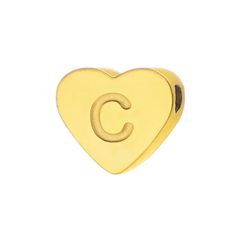 SUNIBI Initial Name Heart Shape Pendant For Necklaces Stainless Steel Necklace for Women Bracelet Make Earrings Jewelry Vera Lux