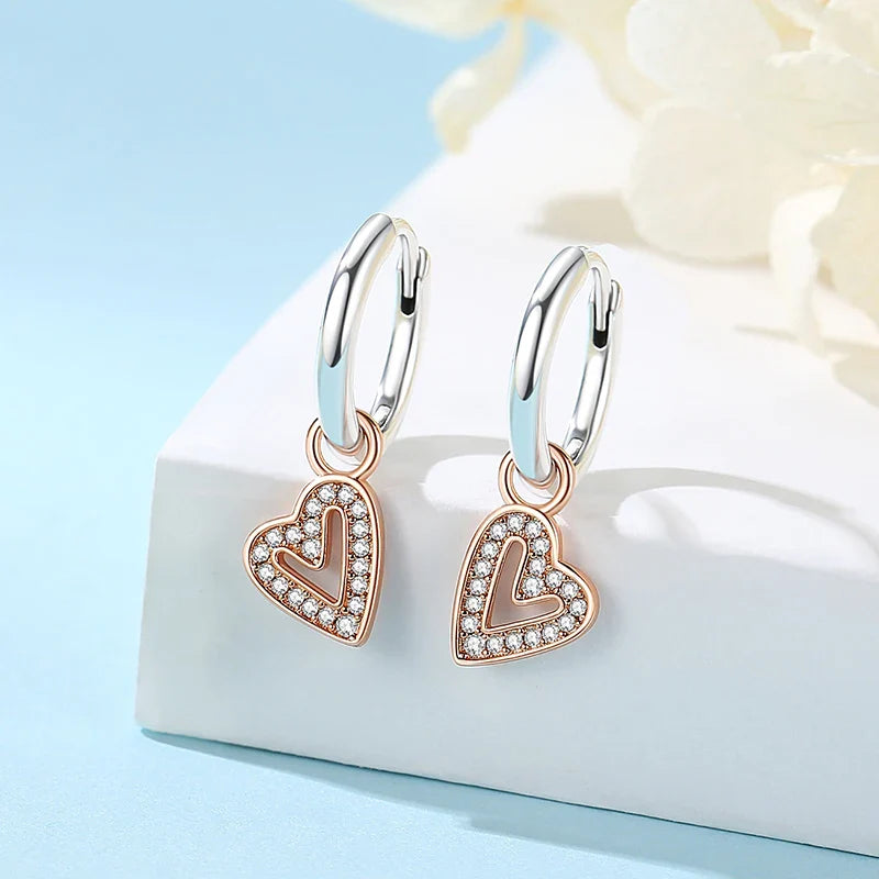 Original 925 Sterling Silver Earrings 2026 Stud Hoop Crystal Earings For Women Rose Gold Crown Heart Infinity Bee Earing Jewelry Vera Lux
