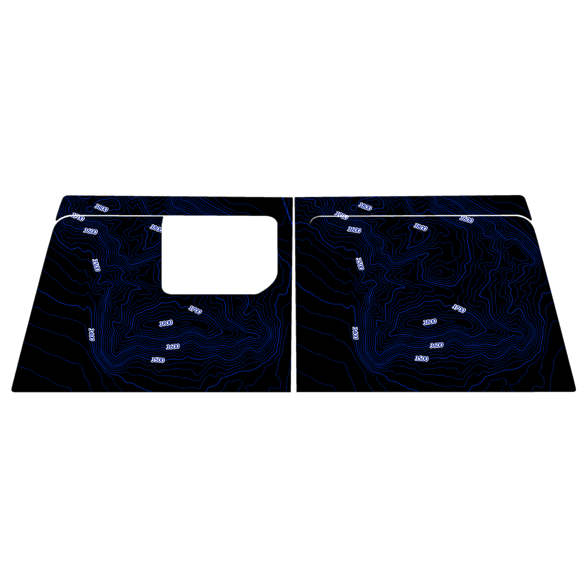 Topo Cargo Area Overlay Kit Part 1 (Printed Series) - 2021+ Bronco 4 Door StickerFab