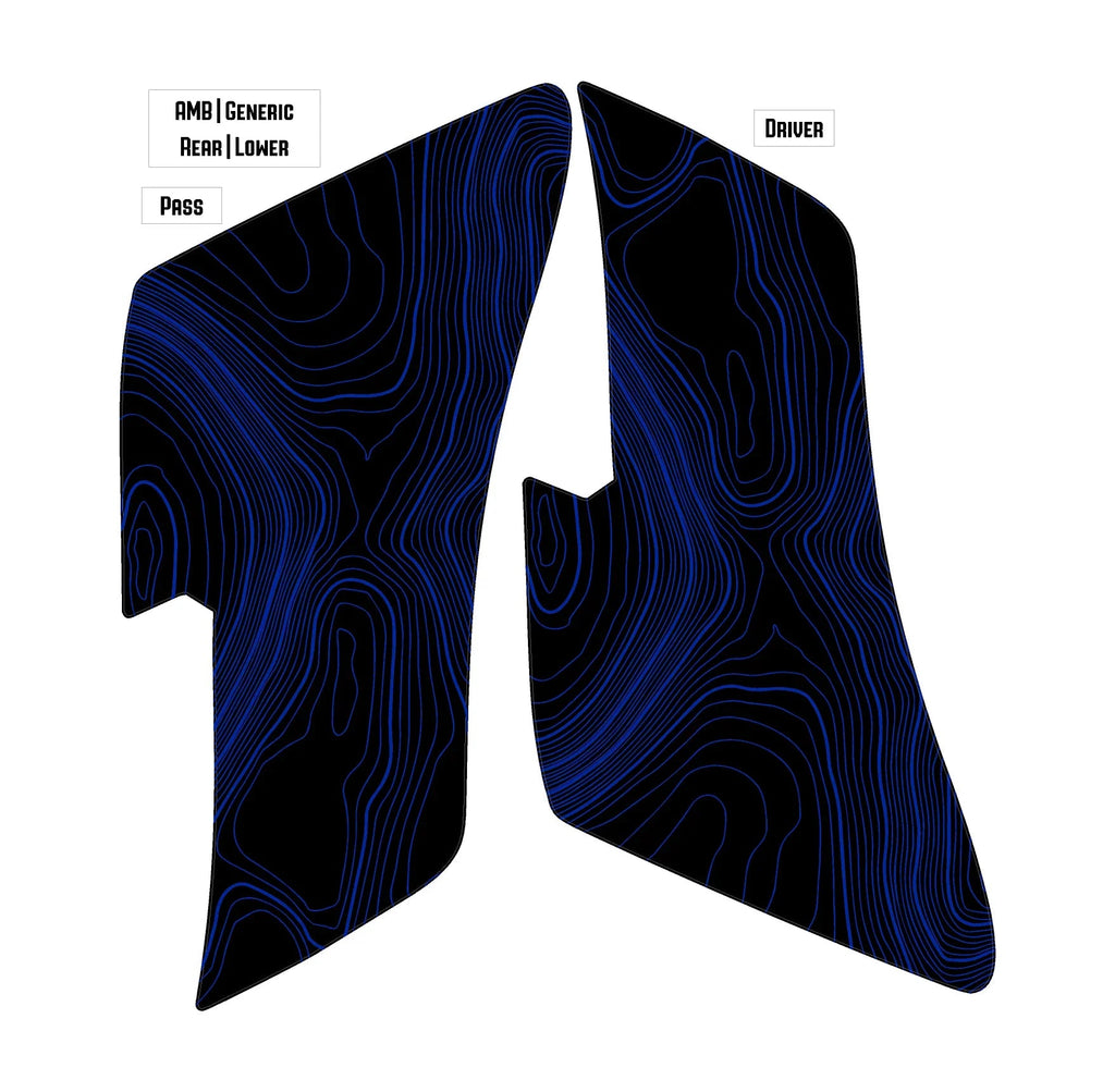 Topo Rear Interior Lower Door Card Insert Overlays (Printed Series) - 2021+ Bronco 4 Door StickerFab