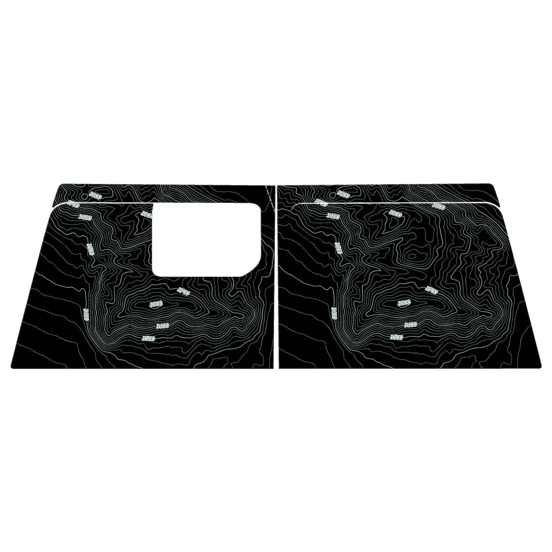 Topo Cargo Area Overlay Kit Part 1 (Printed Series) - 2021+ Bronco 4 Door StickerFab
