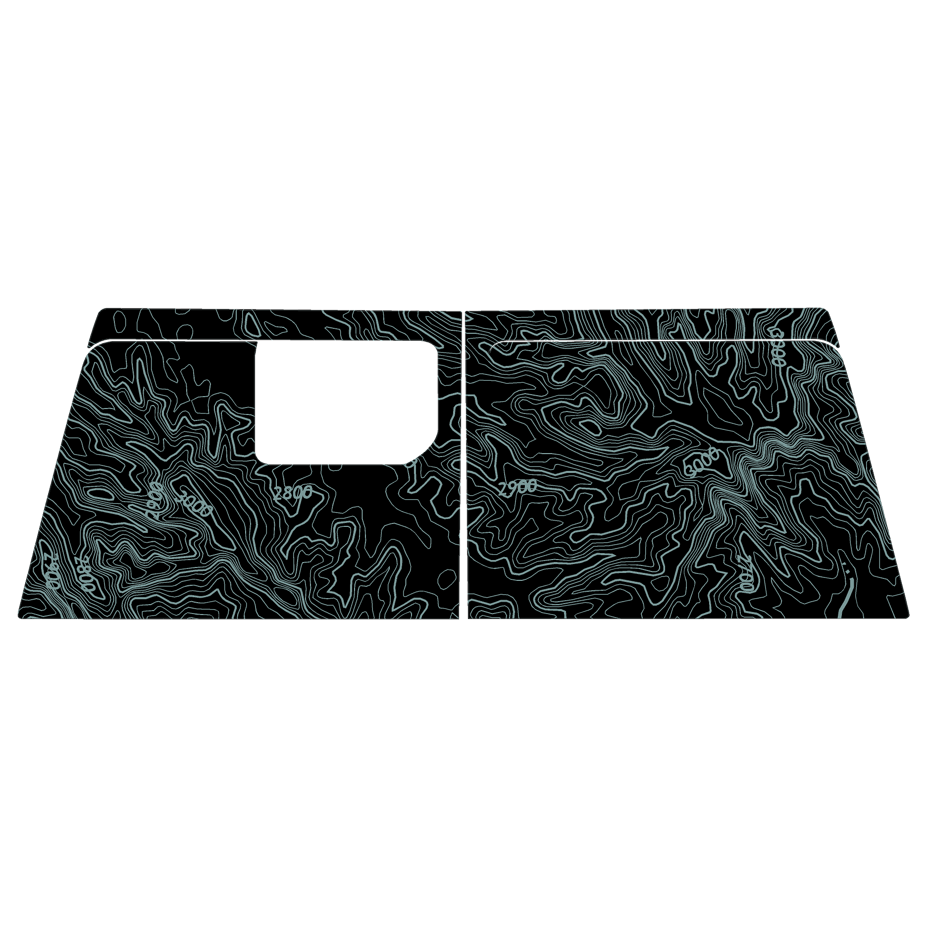 Topo Cargo Area Overlay Kit Part 1 (Printed Series) - 2021+ Bronco 4 Door StickerFab