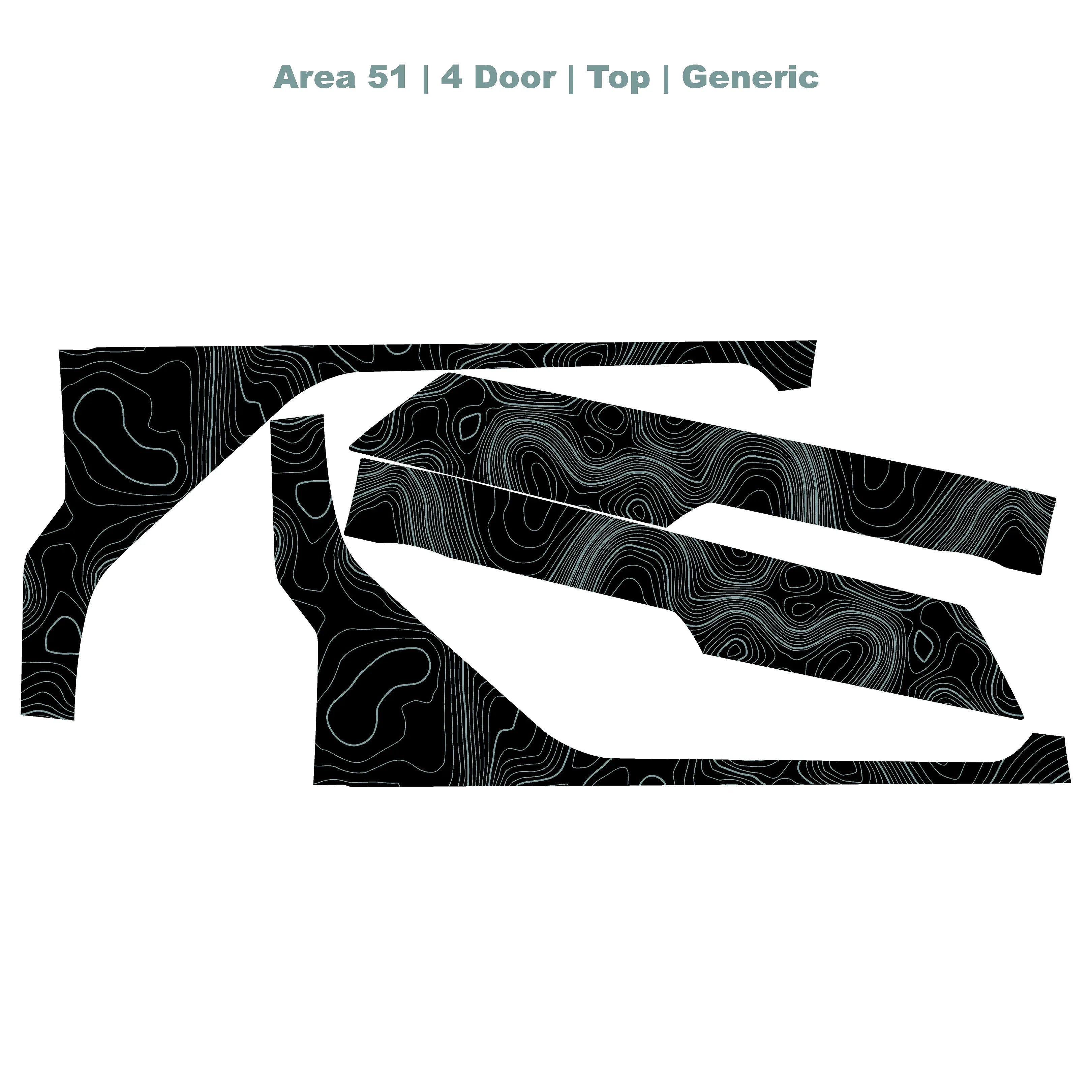 Topographic Upper Door Overlay Kit (Printed Series) - 2021+ Bronco 4 Door StickerFab