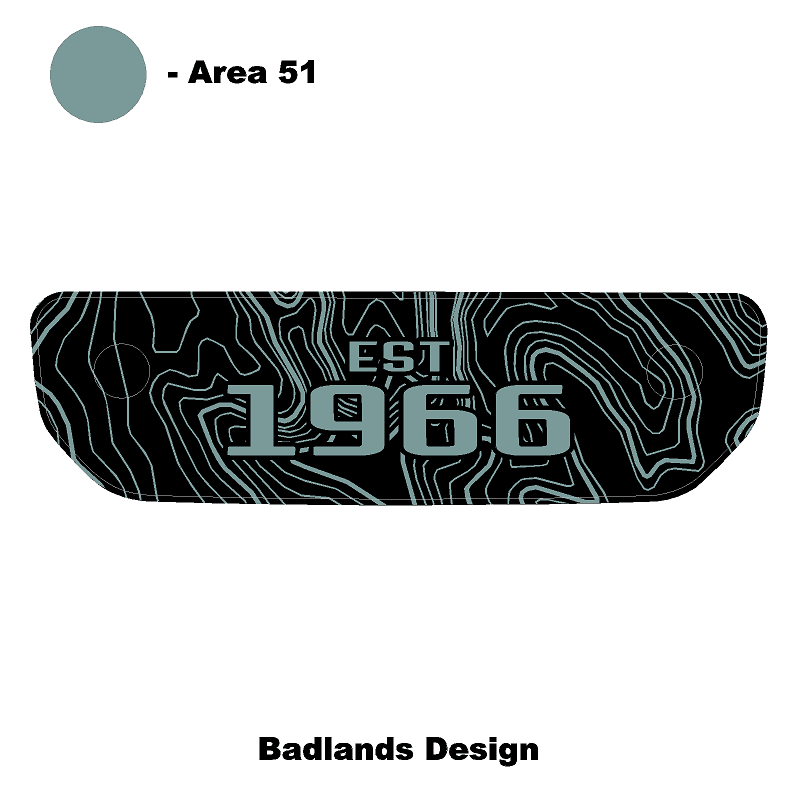 1966 Topographic Shifter Plate (Printed Series + Acrylic) - 2021+ Bronco StickerFab