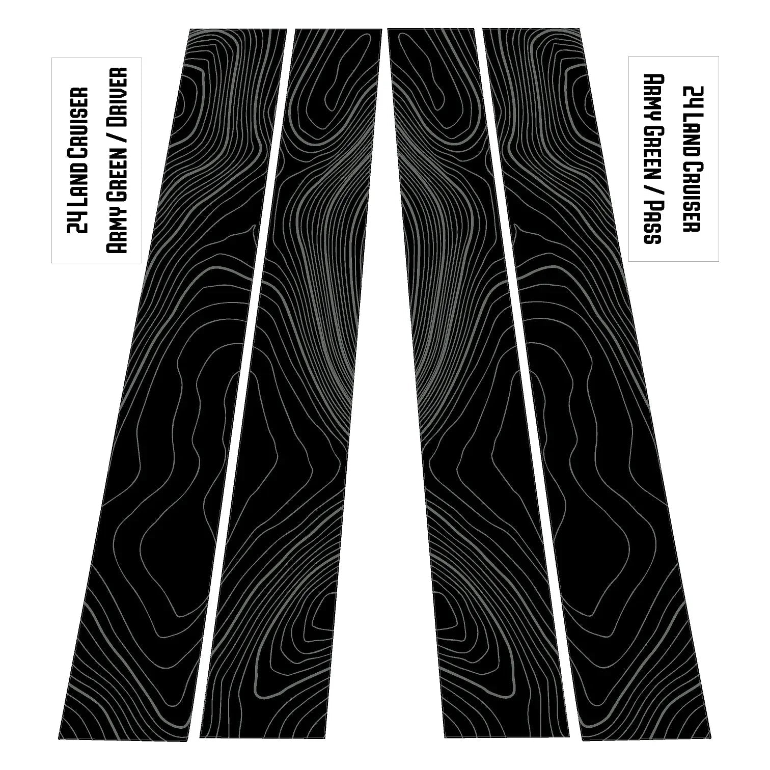 Topographic B Pillar Overlays - 2024+ Land Cruiser / GX 550 StickerFab