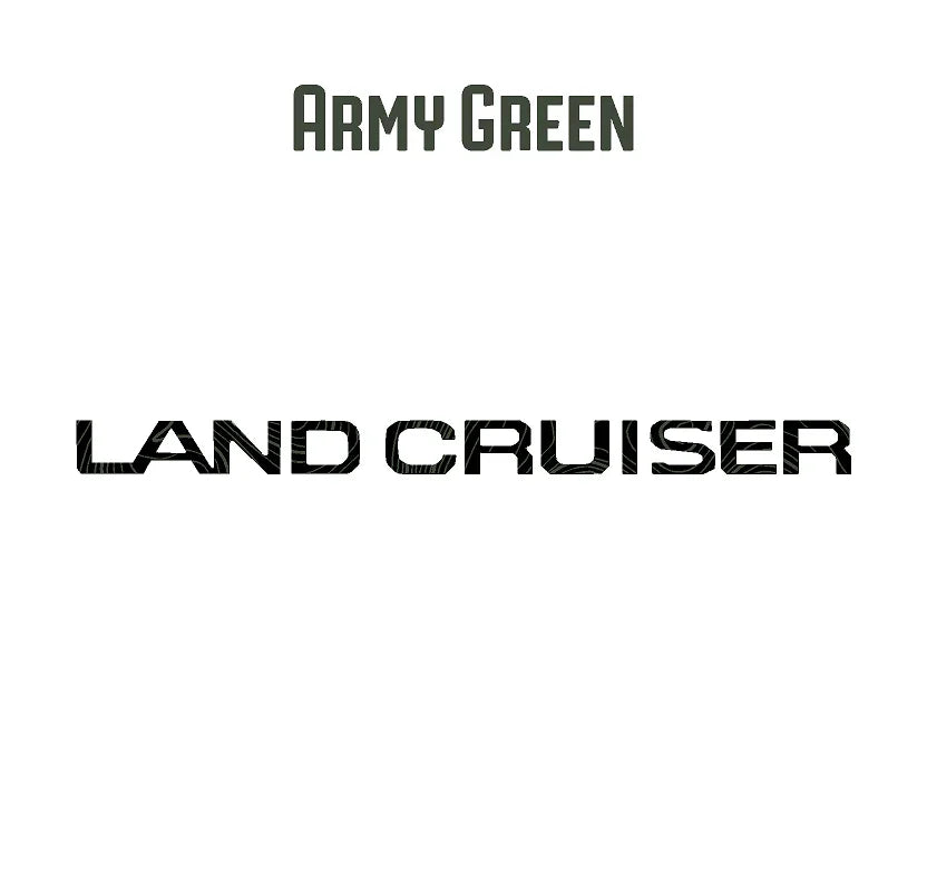 "Land Cruiser" Topographic Rear Tailgate Emblem Overlays - 2024+ Land Cruiser StickerFab