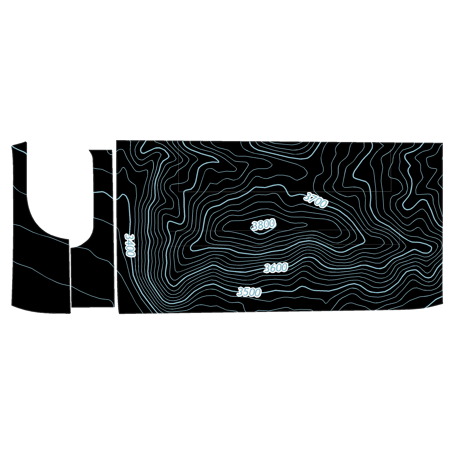 Topo 3 Piece Dash Kit (Printed Series) - 2021+ Bronco StickerFab