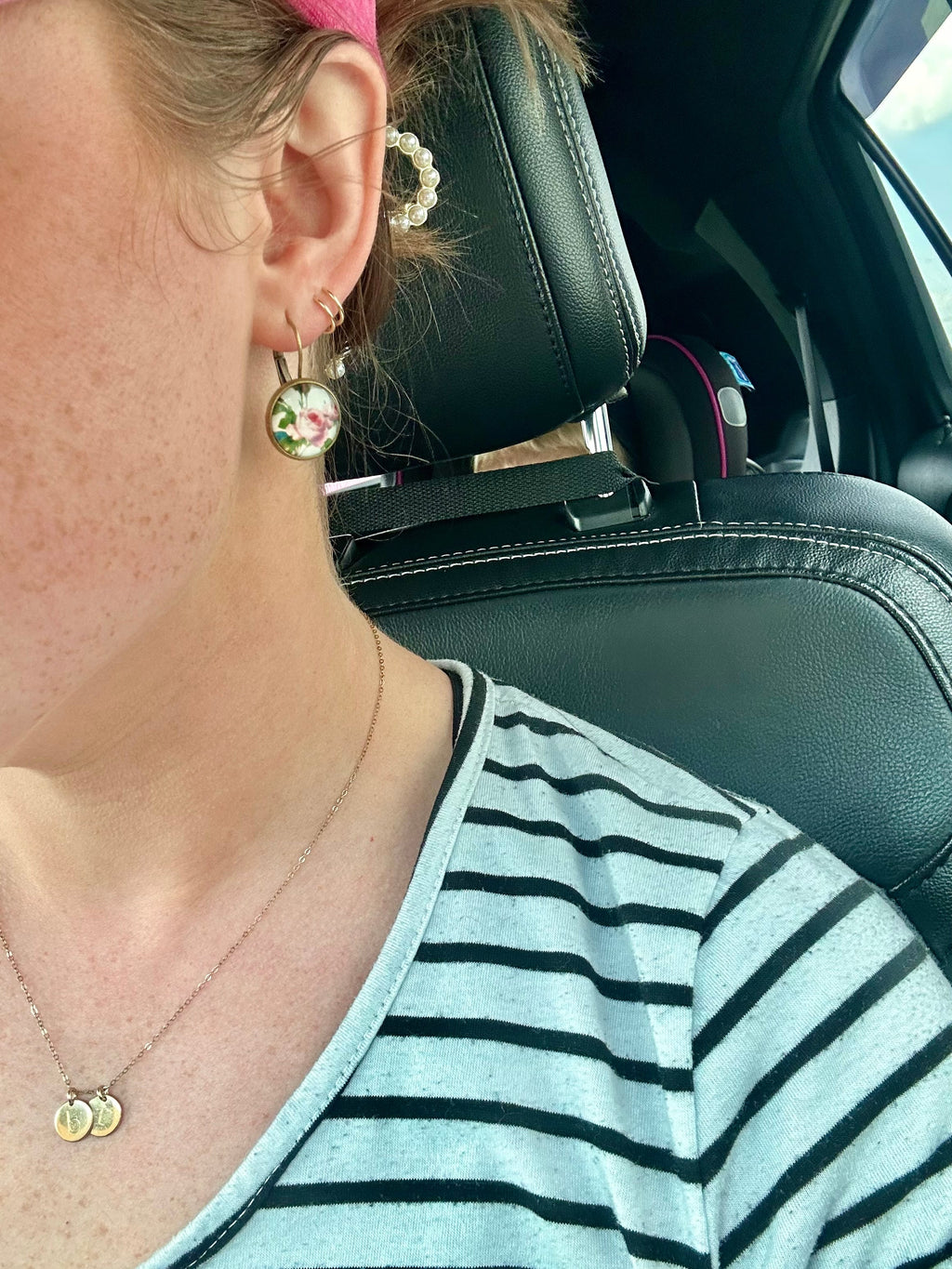 Beautiful Vintage Rose Earrings Rooted Home Goods