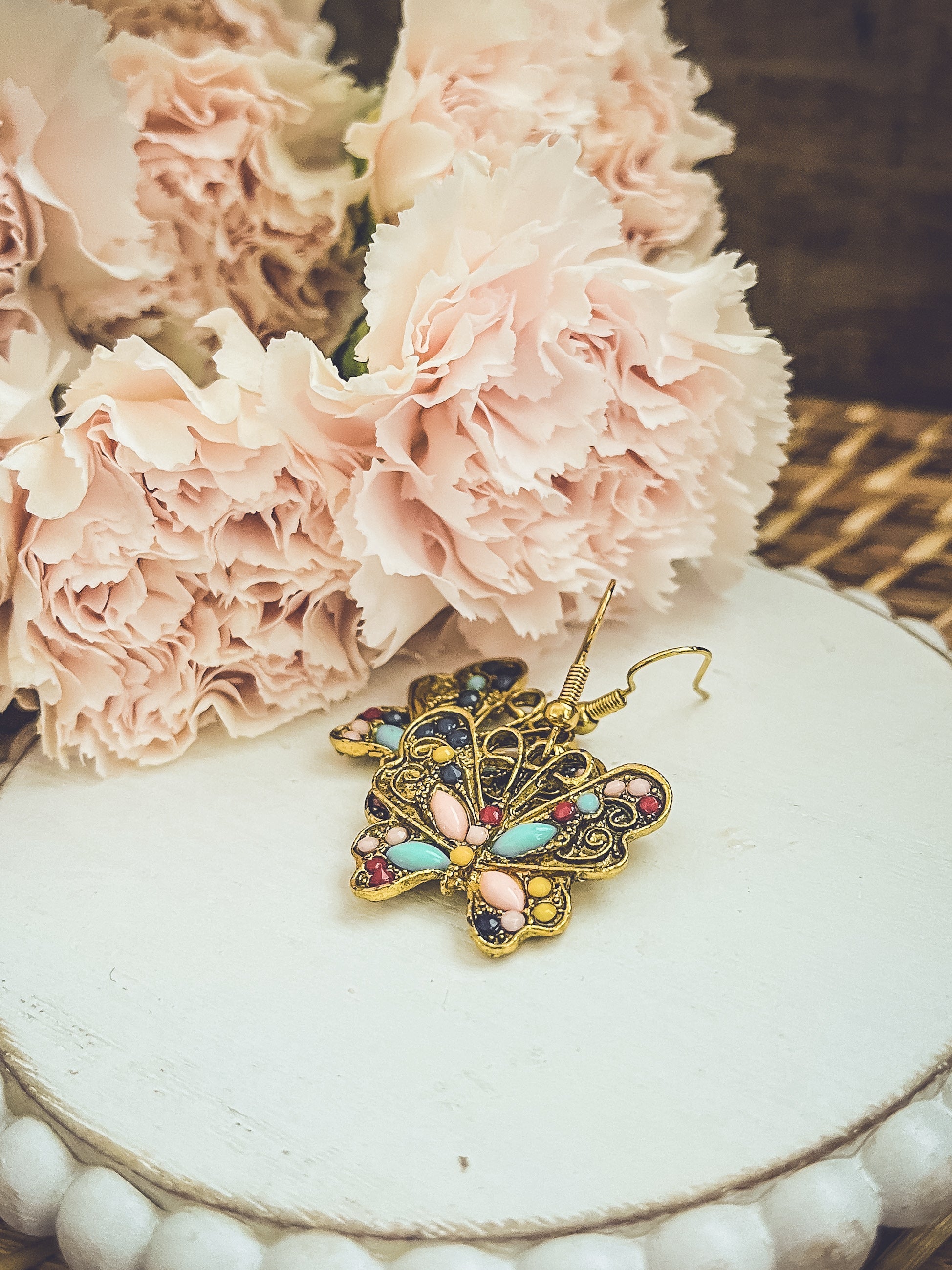 Beautiful Vintage Inspired Butterfly Earrings Rooted Home Goods